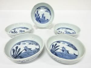 古伊万里　染付　なます皿　5客